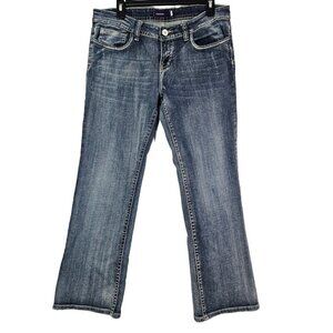 Vigoss New York Boot Med Wash Stretch Denim Flap Pocket Bootcut Jean 11 P5038KS